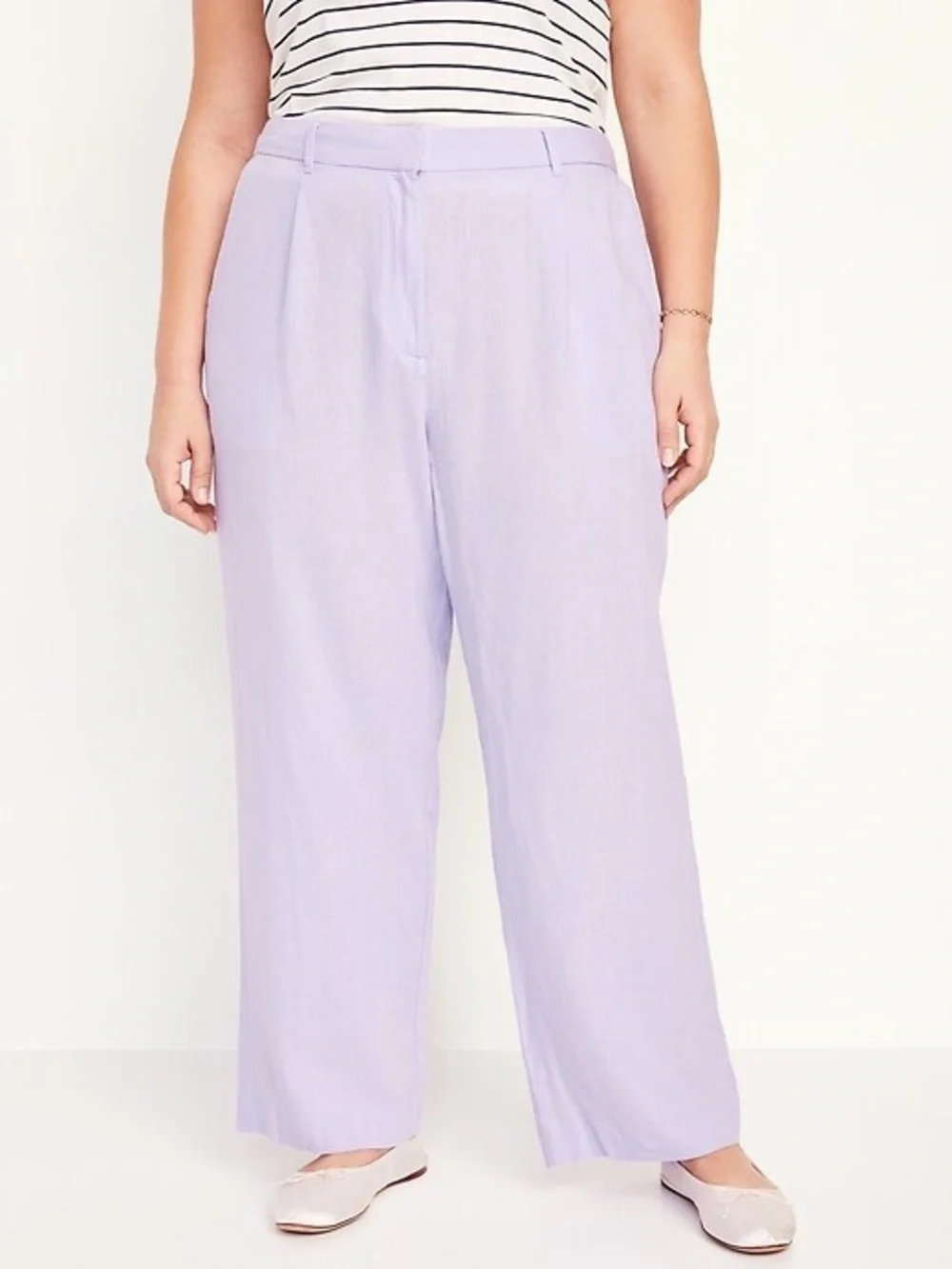NWT Old Navy Extra High-Waisted Wide-Leg Linen-Blend Taylor Pants - Picture 1 of 8